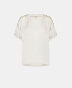 Blusa Alonso In Seta Unita - Crema