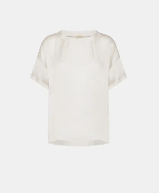 Blusa Alonso In Seta Unita - Crema