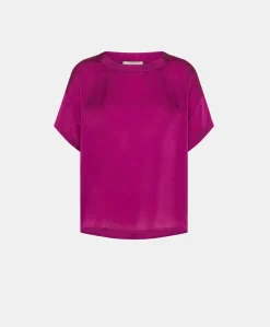 Blusa Alonso In Seta Unita - Ciclamino