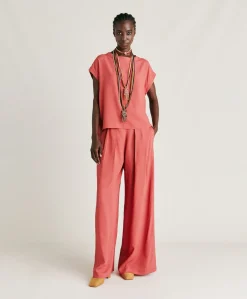 Blusa Curacao In Acetato Seta - Amaranto