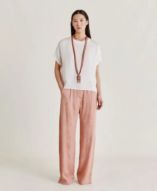Blusa Curacao In Acetato Seta - Panna