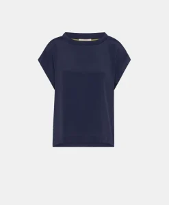 Blusa Curacao In Acetato Seta - Blu Notte