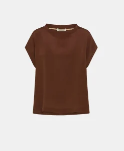 Blusa Curacao In Acetato Seta - Cioccolato