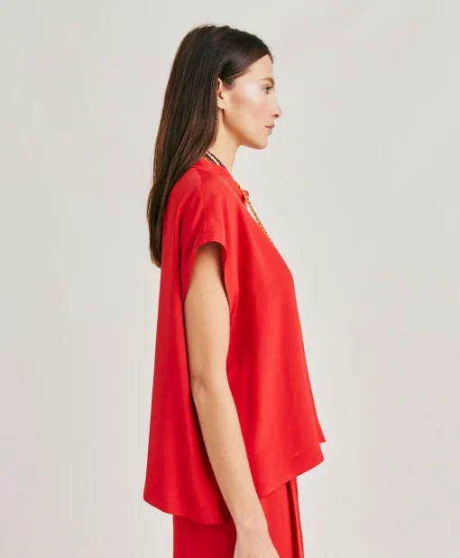 Blusa Curacao In Acetato Seta - Azalea