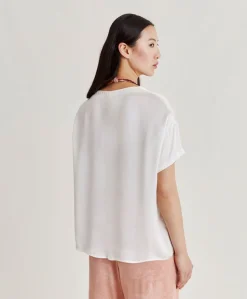Blusa Curacao In Acetato Seta - Panna