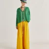 Blusa Gipsofilia In Voile Di Cotone Stampato - Smeraldo