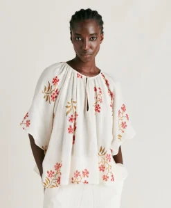 Blusa Tarida In Garza - Panna/Amarena
