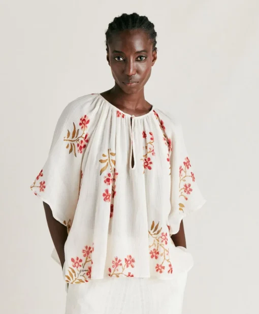 Blusa Tarida In Garza - Panna/Amarena