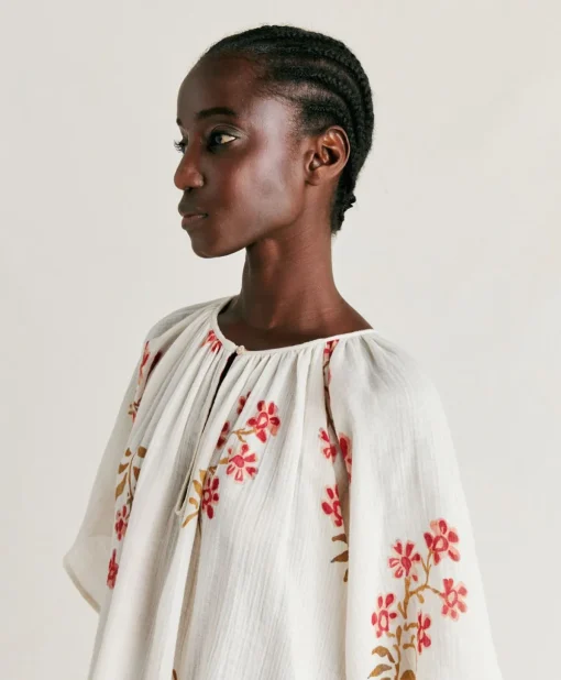 Blusa Tarida In Garza - Panna/Amarena