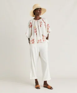 Blusa Tarida In Garza - Panna/Amarena