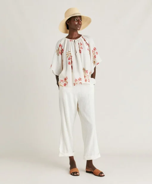 Blusa Tarida In Garza - Panna/Amarena
