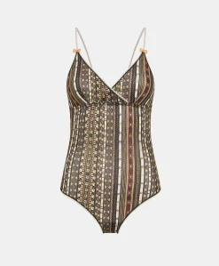 Body Tore In Nylon Stampato - Nero Multicolor