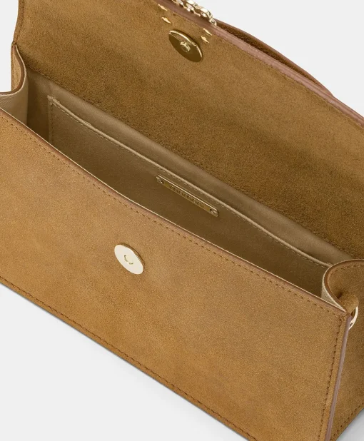 Borsa A Tracolla Sophie In Pelle Lame' E Raffia - Caramello