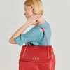 Borsa Flore Bag In Pelle - Rosso