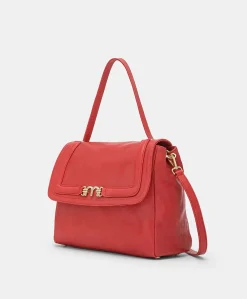 Borsa Flore Bag In Pelle - Rosso