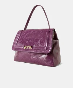 Borsa Flore In Pelle Naplack - Mirtillo