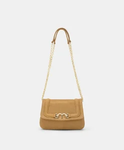 Borsa Mimi Flore In Pelle Lame' - Caramello