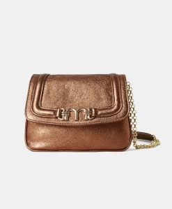 Borsa Mimi Flore In Pelle Laminata - Bronzo
