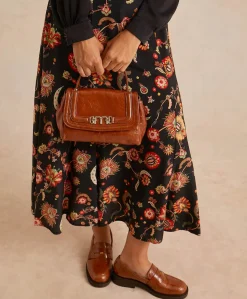 Borsa Petit Flore In Pelle Naplack - Bruciato