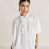 Camica Berenice Con Voile Di Cotone - Panna
