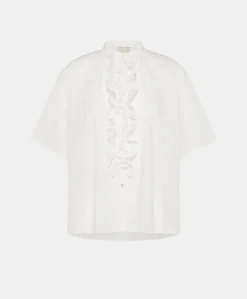Camica Berenice Con Voile Di Cotone - Panna