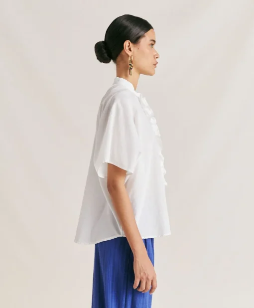 Camica Berenice Con Voile Di Cotone - Panna