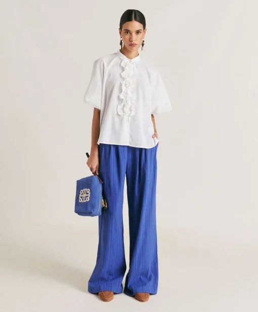 Camica Berenice Con Voile Di Cotone - Panna