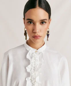 Camica Berenice Con Voile Di Cotone - Panna