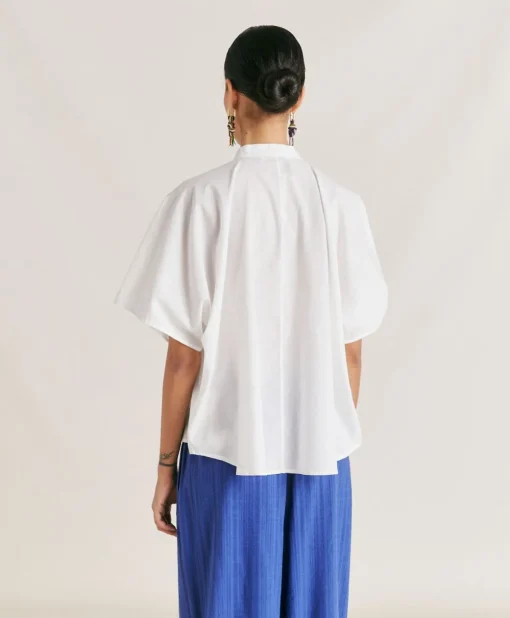 Camica Berenice Con Voile Di Cotone - Panna