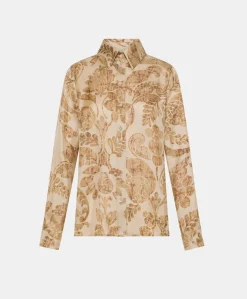 Camicia Arles In Twill Di Seta - Cipria Multicolor