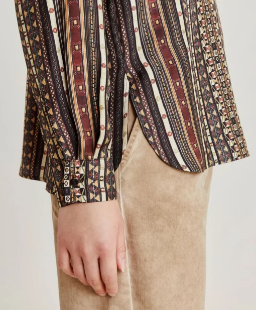 Camicia Arles In Twill Di Seta - Nero Multicolor