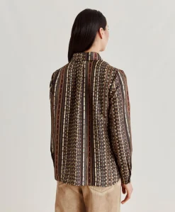 Camicia Arles In Twill Di Seta - Nero Multicolor