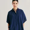 Camicia Brooklyn In Acetato Seta - Blu Notte