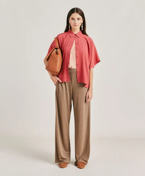 Camicia Brooklyn In Acetato Seta - Amaranto