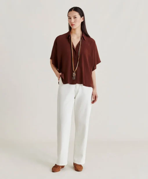 Camicia Brooklyn In Acetato Seta - Cioccolato