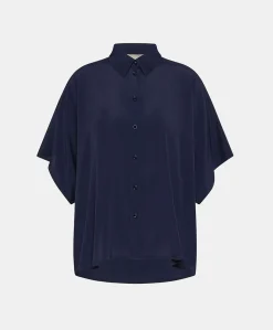 Camicia Brooklyn In Acetato Seta - Blu Notte