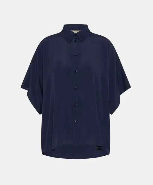 Camicia Brooklyn In Acetato Seta - Blu Notte