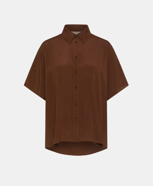 Camicia Brooklyn In Acetato Seta - Cioccolato