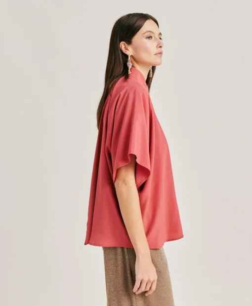 Camicia Brooklyn In Acetato Seta - Amaranto