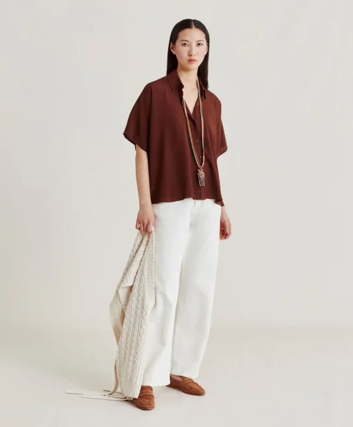Camicia Brooklyn In Acetato Seta - Cioccolato