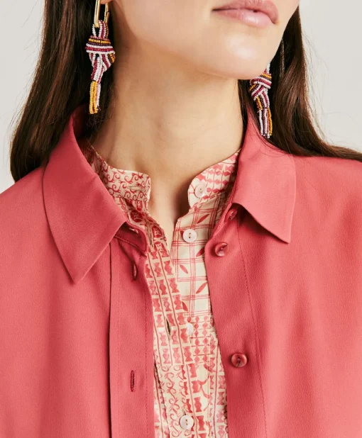 Camicia Brooklyn In Acetato Seta - Amaranto