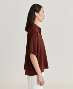 Camicia Brooklyn In Acetato Seta - Cioccolato