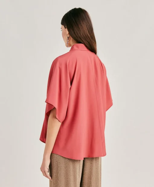 Camicia Brooklyn In Acetato Seta - Amaranto