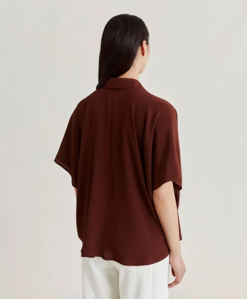 Camicia Brooklyn In Acetato Seta - Cioccolato