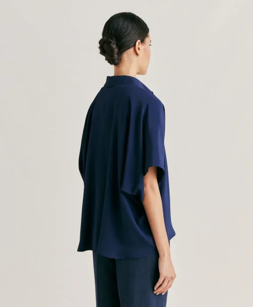 Camicia Brooklyn In Acetato Seta - Blu Notte