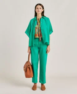 Camicia Brooklyn In Cupro Jacquard - Smeraldo