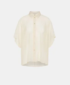 Camicia Brooklyn In Cupro Jacquard - Panna