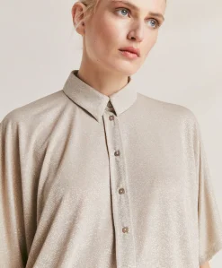 Camicia Brooklyn In Jersey Lurex - Sabbia