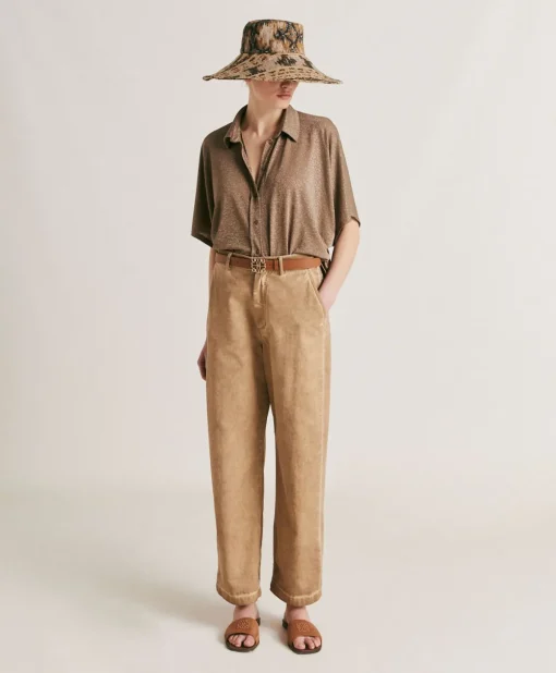 Camicia Brooklyn In Jersey Lurex - Fango