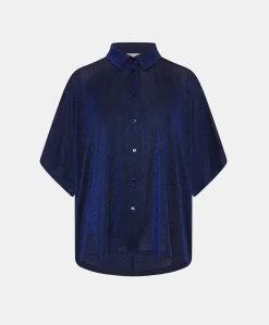 Camicia Brooklyn In Jersey Lurex - Bluette